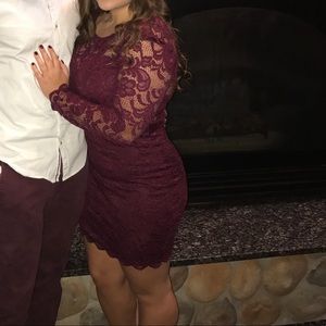 Marroon Lace Dress